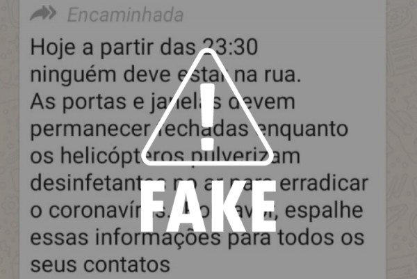 Photo of É FAKE! – Mensagem sobre helicóptero pulverizando desinfetantes é falsa