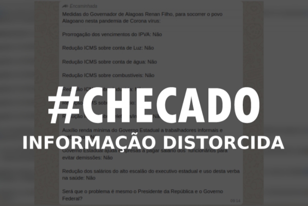SOBRE IMPOSTOS – Mensagem na internet lista medidas distorcidas de ações do Governo de Alagoas